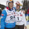 Peter Schrocksnadel et Denise Karbon lors de l'événement World Stars Ski au profit de Star Team for Children, association fondée par le prince Albert II de Monaco, le 22 mars 2014 à Seefeld in Tyrol, en Autriche.