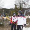 Riccardo Patrese et Albert de Monaco lors de l'événement World Stars Ski au profit de Star Team for Children, association fondée par le prince Albert II de Monaco, le 22 mars 2014 à Seefeld in Tyrol, en Autriche.