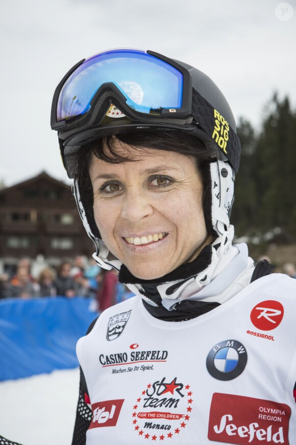 La championne Isolde Kostner lors de l'événement World Stars Ski au profit de Star Team for Children, association fondée par le prince Albert II de Monaco, le 22 mars 2014 à Seefeld in Tyrol, en Autriche.