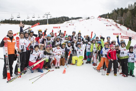 Les participants de l'événement World Stars Ski au profit de Star Team for Children, association fondée par le prince Albert II de Monaco, le 22 mars 2014 à Seefeld in Tyrol, en Autriche.