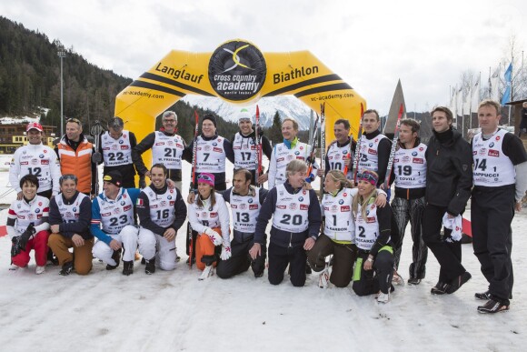 Les athlètes lors de l'événement World Stars Ski au profit de Star Team for Children, association fondée par le prince Albert II de Monaco, le 22 mars 2014 à Seefeld in Tyrol, en Autriche.