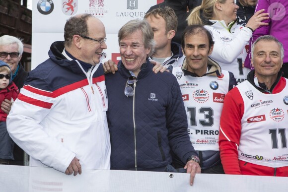 Les princes Albert de Monaco et Leopold de Bavière lors de l'événement World Stars Ski au profit de Star Team for Children, association fondée par le prince Albert II de Monaco, le 22 mars 2014 à Seefeld in Tyrol, en Autriche.