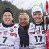 Albert de Monaco, Riccardo Patrese et Christof Innerhofer lors de l'événement World Stars Ski au profit de Star Team for Children, association fondée par le prince Albert II de Monaco, le 22 mars 2014 à Seefeld in Tyrol, en Autriche.