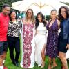 Carlton et Jackie Harris, leur fille Ciara, Kim Kardashian, LaLa Anthony et Lisa Ellis assistent à la baby shower de la chanteuse. West Hollywood, Los Angeles, le 22 mars 2014.