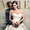 Kim Kardashian et Kanye West, photographiés par Annie Leibovitz pour le magazine Vogue. Avril 2014.