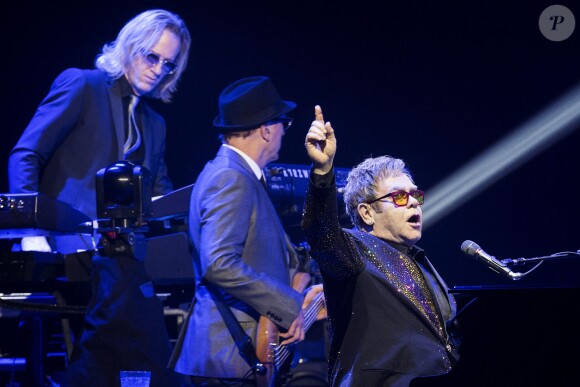Elton John en concert à Stockholm. Le 13 décembre 2013.