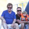 Exclusif - Elton John, son mari David Furnish, et leurs deux fils Elijah Joseph Daniel Furnish John et Zachary Jackson Levon Furnish John de retour à Nice après une journée à Saint-Tropez, le 22 août 2013.