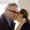 Le prince Laurent de Belgique et la princesse Claire ensemble le 11 février 2014 à Bruxelles lors de l'inauguration d'un bâtiment rénové par la société Renovassistance