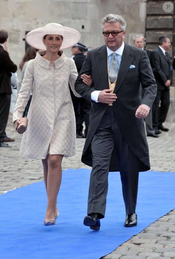 Laurent et Claire de Belgique au mariage de Jean d'Orléans à Senlis le 2 mai 2009