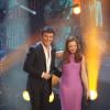 Tony Carreira et Natasha St-Pier - Enregistrement de l'émission "Les années bonheur" à Paris le 11 mars 2014. L'émission sera diffusée le 12 avril.