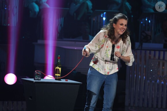 Nicole Ferroni - Enregistrement de l'émission "Les années bonheur" à Paris le 11 mars 2014. L'émission sera diffusée le 12 avril.