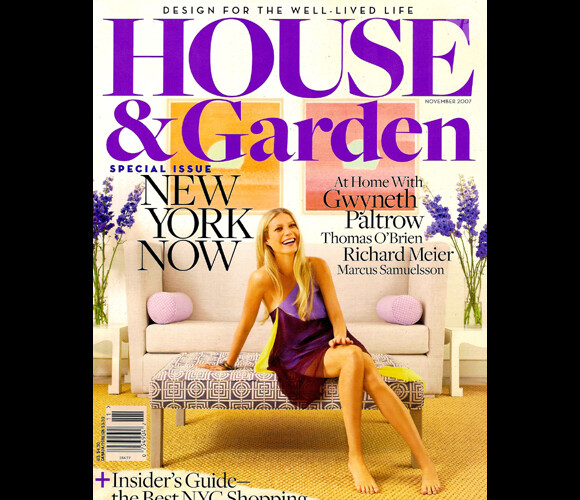 Gwyneth Paltrow prend la pose dans sa maison d'été des Hamptons pour le magazine House&Garden, en 2007.