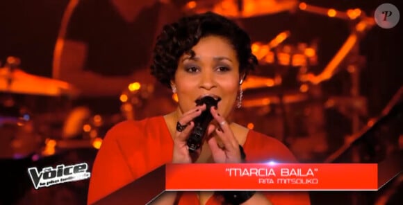 Fabienne lors de l'épreuve ultime de The Voice 3, le samedi 29 mars 2014 sur TF1
