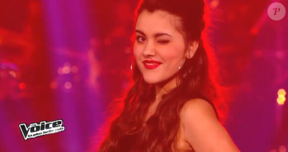 Marina d'Amico lors de l'épreuve ultime de The Voice 3, le samedi 29 mars 2014 sur TF1