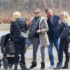 La princesse Madeleine de Suède, Chris O'Neill et leur fille Leonore et des amies (Charlotte Cederlund et Katarina von Horn) se promènent à Central Park le 22 mars 2014 à New York