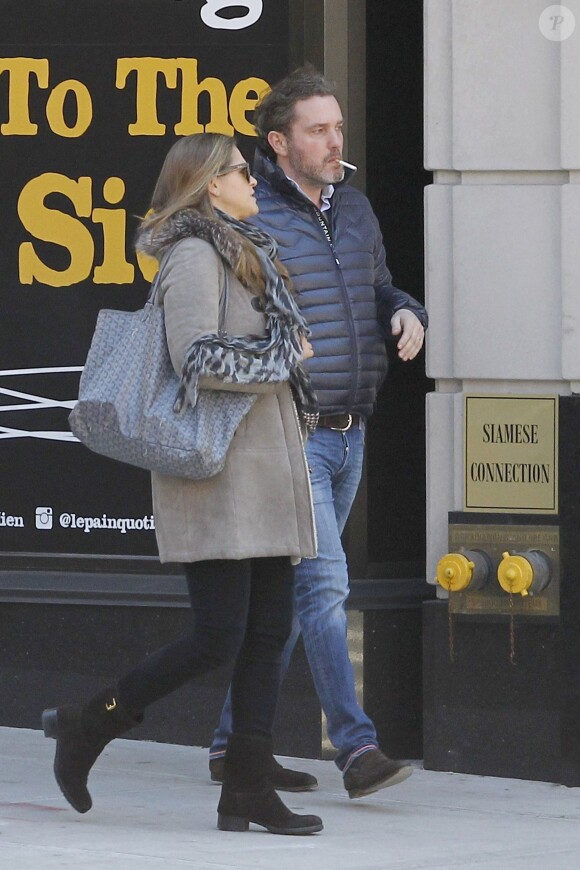 Exclusif - La princesse Madeleine de Suède et Chris O'Neill se promènent dans les rues de New York le 21 mars 2014