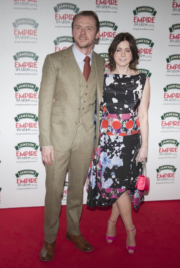 Simon Pegg et sa femme lors de la soirée Empire Magazine Film Awards à Londres le 30 mars 2014