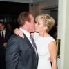 Arnold Schwarzenegger et Emma Thompson lors de la soirée Empire Magazine Film Awards à Londres le 30 mars 2014