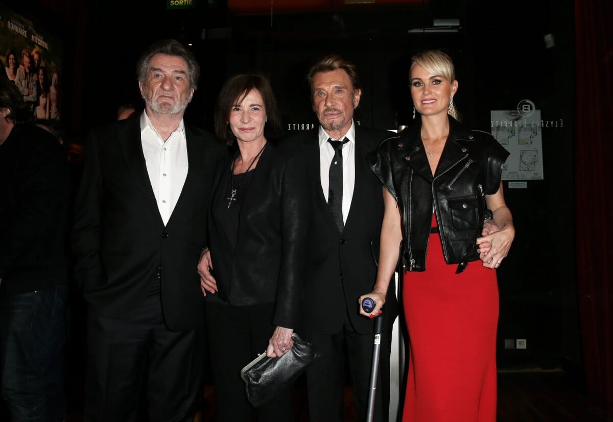 Photo Eddy Mitchell et sa femme Muriel Bailleul, Johnny Hallyday et sa femme Laeticia à l Photo Eddy Mitchell et sa femme Muriel Bailleul, Johnny Hallyday et sa femme Laeticia à l