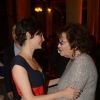 Audrey Tautou et Claudia Cardinale au dîner en l'honneur d'UNITAID au Conseil économique, social et environnemental à Paris, le 1er avril 2014.