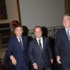François Hollande et Philippe Douste-Blazy au dîner en l'honneur d'UNITAID au Conseil économique, social et environnemental à Paris, le 1er avril 2014.