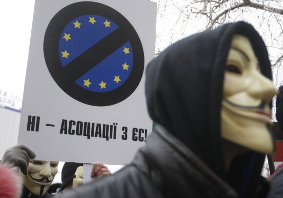 Un anonymous en Ukraine le 28 novembre 2013.