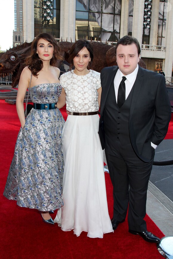Carice Van Houten, Sibel Kekilli et John Bradley à l'avant-première de la saison 4 de "Game of Thrones" à New York, le 18 mars 2014.