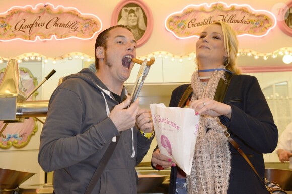 Norbert Tarayre (Top Chef 3) et Elodie Gossuin - Soirée d'ouverture de la "Foire du Trône" au profit de l'association Petits Princes, à Paris, le 4 avril 2014.