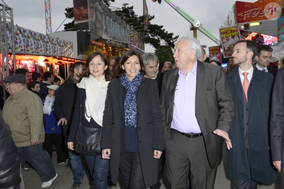Anne Hidalgo et Marcel Campion - Soirée d'ouverture de la "Foire du Trône" au profit de l'association Petits Princes à Paris le 4 avril 2014.