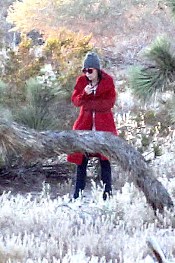 Katy Perry filme des scènes de son prochain clip "Birthday" à Los Angeles, le 5 avril 2014.