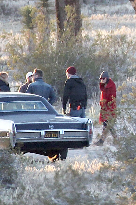 Katy Perry filme des scènes de son prochain clip "Birthday" à Los Angeles, le 5 avril 2014.