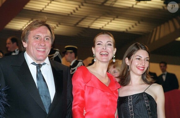 Gérard Depardieu, Carole Bouquet et Sofia Coppola lors du Festival de Cannes 2001