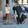 Kate Bosworth et son époux Michael Polish arrivent à New York le 8 avril 2014.