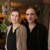 Philippe Harel et son épouse Sylvie Bourgeois Harel - Lancement du nouveau roman de Hugues Royer 'Est-ce que tu m'entends ?' à l'hôtel Bel-Ami, à Paris, le 10 avril 2014.