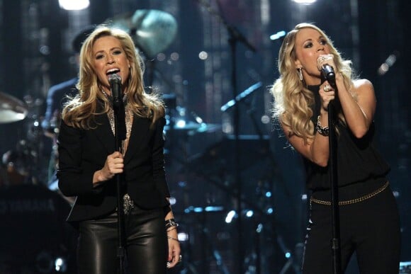 Sheryl Crow et Carrie Underwood - Concert d'intronisation au Rock and Roll Hall of Fame, à New York le 10 avril 2014.