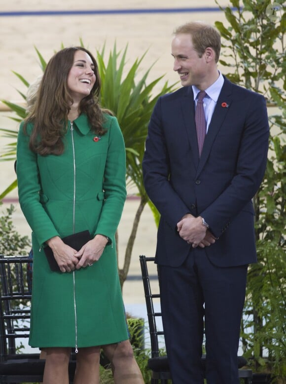 Le duc et la duchesse de Cambridge étaient à l'Avantidrome, le vélodrome de Cambridge, le 12 avril 2014, au sixième jour de leur tournée en Nouvelle-Zélande.