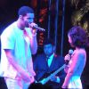 Drake rejoint Jhené Aiko sur scène, lors du festival de Coachella pour interpréter From Time, extrait de son troisième album, Nothing was the Same. Le 13 avril 2014.