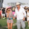 David Hasselhoff et sa petite amie Hayley Roberts lors du premier week-end du festival de Coachella. Avril 2014.