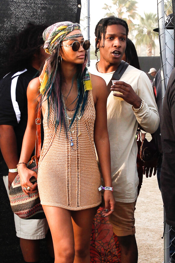 Chanel Iman et A$AP Rocky lors du premier week-end du festival de Coachella. Avril 2014.