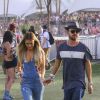 Aaron Paul et son épouse Lauren Parkesian lors du premier week-end du festival de Coachella. Avril 2014.