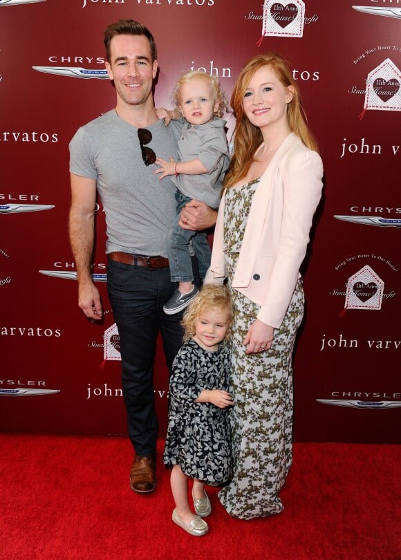 James Van Der Beek, son épouse Kimberly et leurs deux enfants Olivia et Joshua assistent à la 11e édition de la soirée caritative de John Varvatos, au profit de la Stuart House. Los Angeles, le 13 avril 2014.