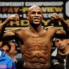 Floyd Mayweather Jr. lors de la pesée officielle au MGM Grand Garden Arena de Las Vegas, le 4 mai 2012