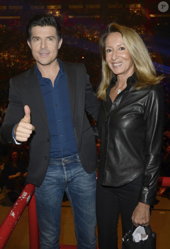 Vincent Niclo et Nicole Coullier au concert de Céline Dion au POPB de Paris, le 29 novembre 2013.