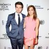 Emma Watson (en Narciso Rodriguez), Roberto Aguire à la première du film Boulevard au Festival de Tribeca 2014 à New York, le 20 avril 2014.
