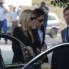 Kate Moss assiste aux funérailles de Peaches Geldof à Davington dans le Kent, le 21 avril 2014.