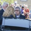Bill Wyman assiste aux funérailles de Peaches Geldof à Davington dans le Kent, le 21 avril 2014.
