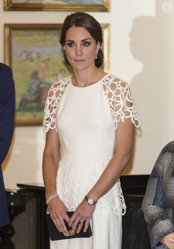 La duchesse de Cambridge, Kate Middleton lors d'une réception à Canberra dans le cadre du voyage en Australie et Nouvelle-Zélande, le 24 avril 2014.