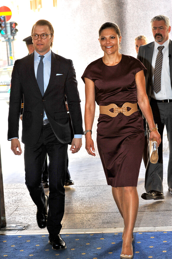 La princesse Victoria et le prince Daniel de Suède assistent à un séminaire sur l'export suédois au Grand Hôtel à Stockholm, le 24 avril 2014.24/04/2014 - Stockholm
