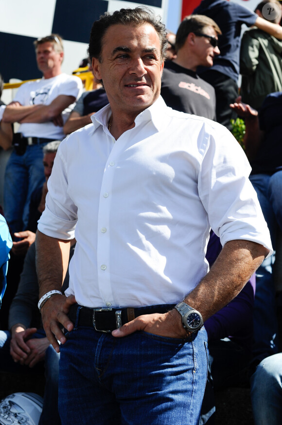 Jean Alesi sur le circuit de La Conca en Italie où le fils de Michael Schumacher, Mick Junior, disputait le WSK Super Master Serie à Muro Leccese en Italie le 27 avril 2014