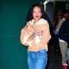 Rihanna, aperçue au Barclays Center lors de la rencontre entre les Brooklyn Nets et les Toronto Raptors. Brooklyn, le 25 avril 2014.